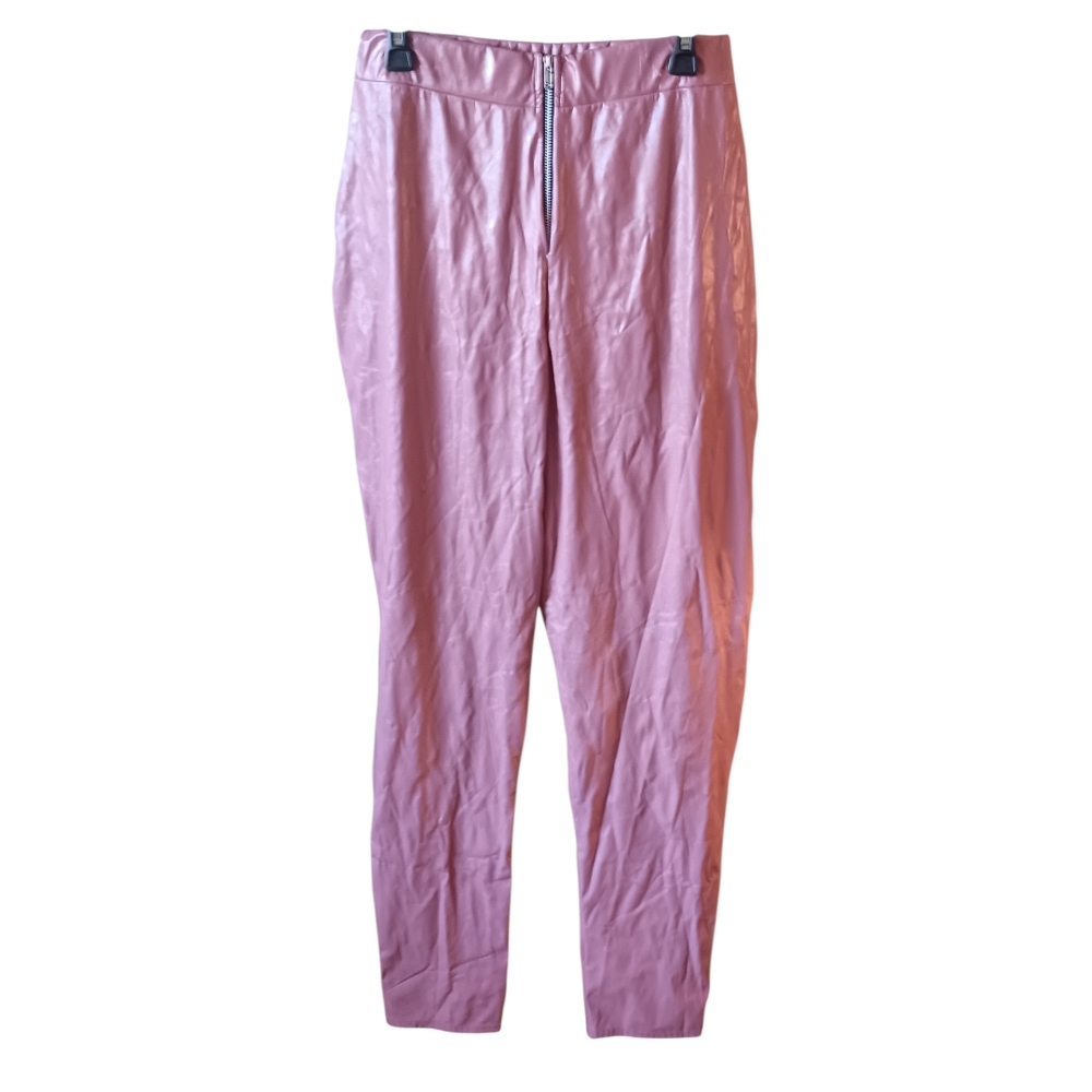 PrettyLittleThing Pink Shiny Leggings - Picture 2 of 7